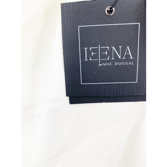 MAC DUGGAL Dress Size 6 Evening Gown Bow White One Shoulder NEW Side Slit - Picture 3 of 7